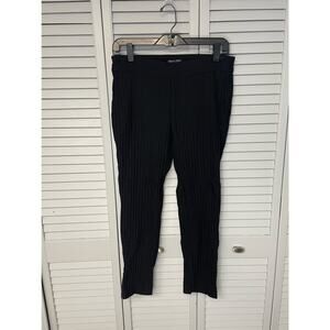 Van Heusen stretch extensible black textured slim dress pants zipper ankle 8S